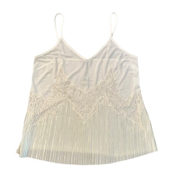 Express white accordion front v-neck tank top size M NWT - Picture 11 of 11